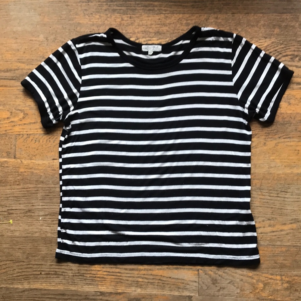 black and white striped t-shirt